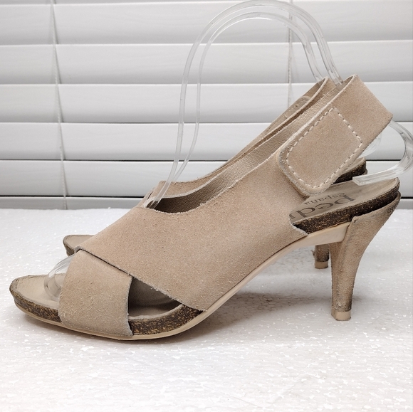 Pedro Garcia Libby Women's Suede Leather Mid-Heel Crisscross Heels Sz 6 - Picture 2 of 14